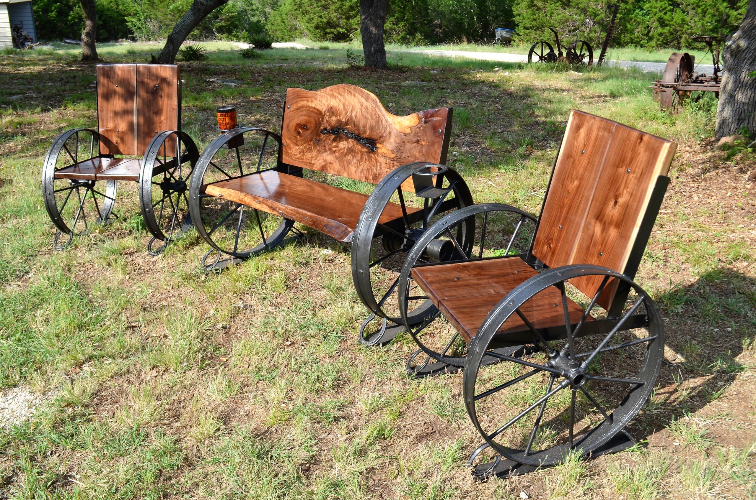 Wagon Wheel Rocker Chair 