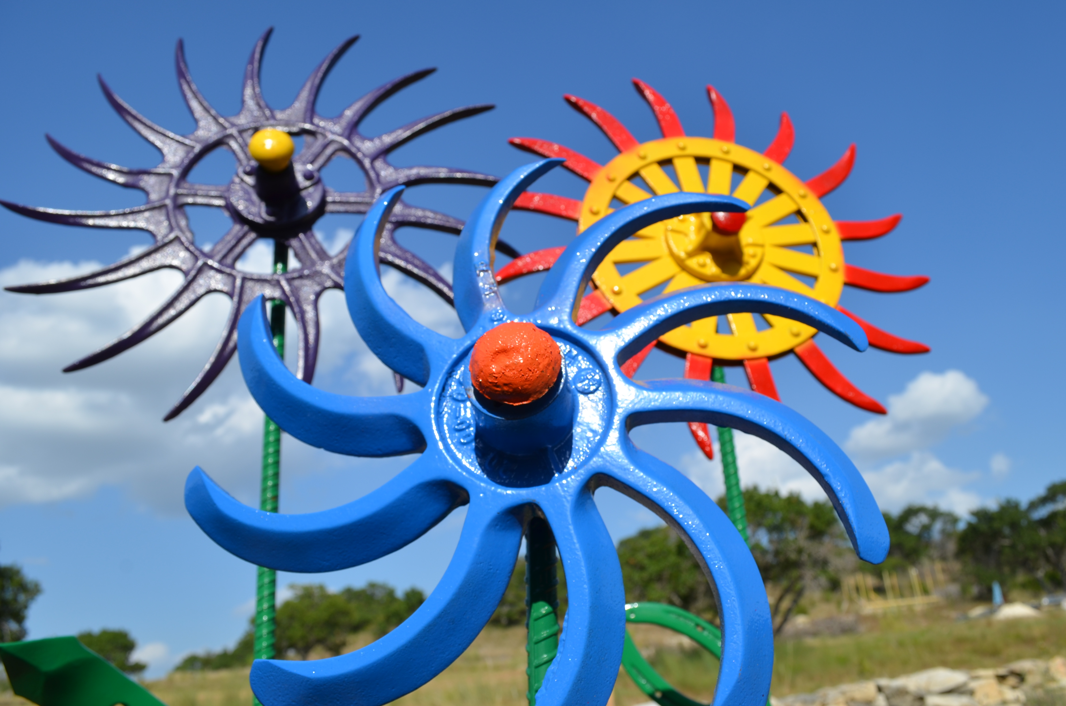 Rotary Hoe Yard Art Flowers