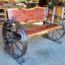Cedar Wagon Wheel Bench
